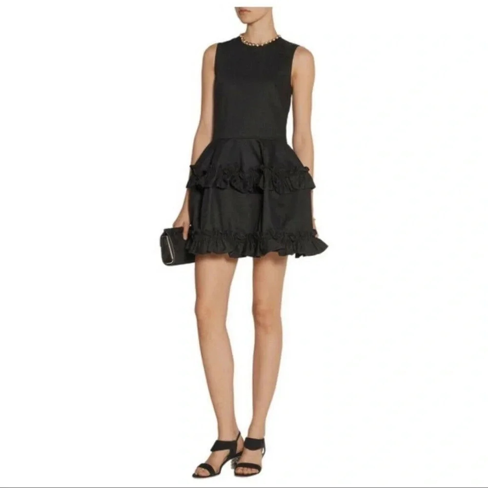 Women Simone Rocha J brand black denim tiered dress - Picture 6 of 6